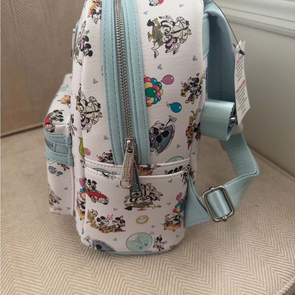 NWT DISNEY LOUNGEFLY Mickey & Minnie’s Runaway Railway Mini Backpack - Picture 4 of 8